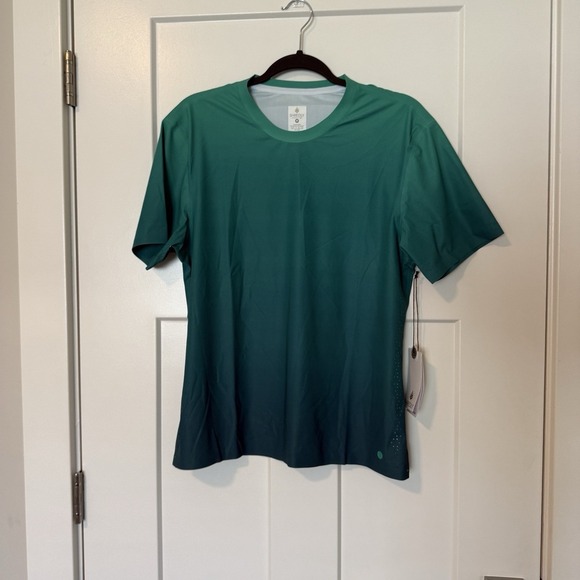 Shredly Tops - NEW Shredly Beyond Tech Tee Deep Sea Ombré Green Women's Size Large $68 Cycling